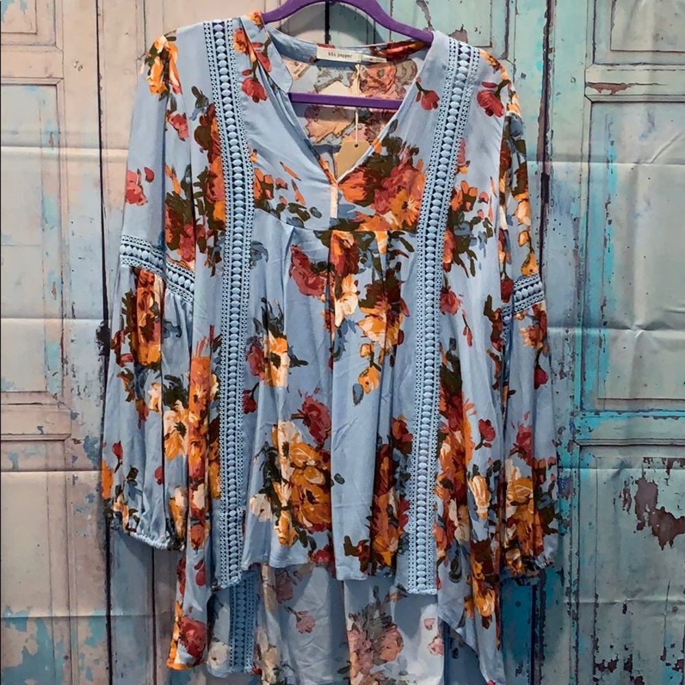 NWT Blu Pepper floral shirt
